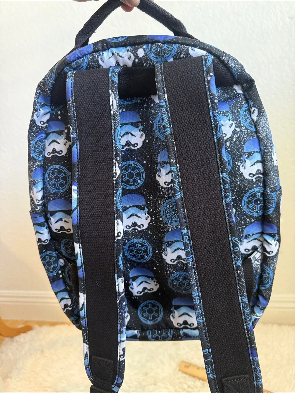 Kipling Kid’s Seoul S Black and Blue Stormtrooper Print Backpack